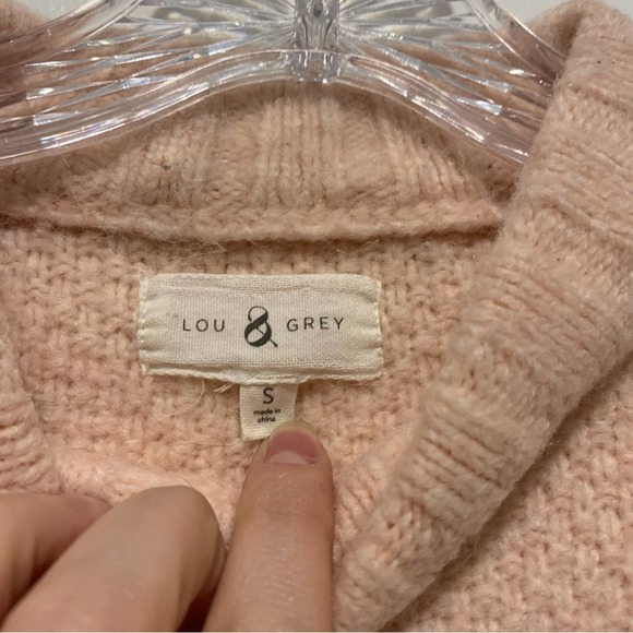 LOU & GREY Knit Mock Neck Alpaca Sweater in Peach Pink - Picture 5 of 6